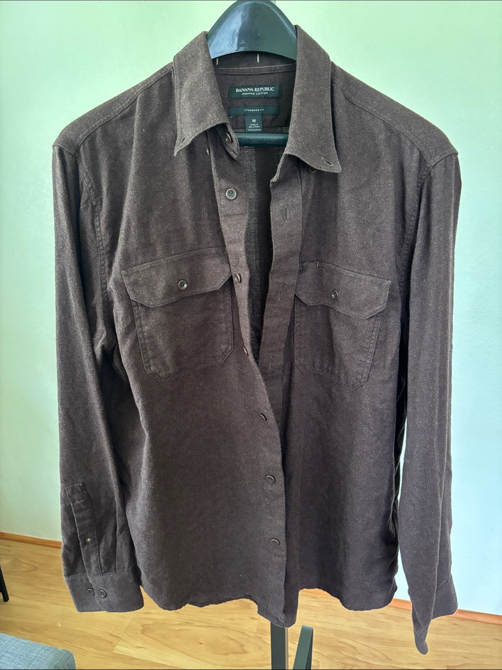 Banana Republic Men's Dark Brown Organic Cotton Shirt Jacket